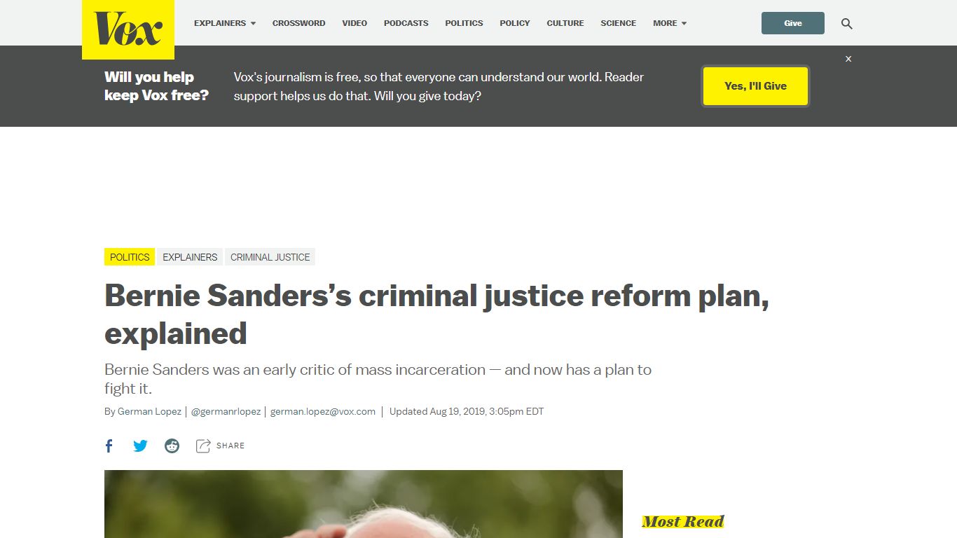 Bernie Sanders’s criminal justice reform plan, explained - Vox